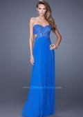 Picture of: Jewel Lace Bodice Long Net Jersey Prom Dress in Blue, Style: 20733, Main Picture