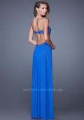 Picture of: Jewel Lace Bodice Long Net Jersey Prom Dress in Blue, Style: 20733, Back Picture