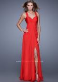 Picture of: Chiffon Prom Gown with Gathered Knot Detail in Red, Style: 20774, Main Picture