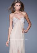 Picture of: Strapless Chiffon Dress with Embellished Back Straps in Nude, Style: 20784, Main Picture