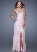 Picture of: Strapless Chiffon Dress with Embellished Back Straps in Pink, Style: 20784, Detail Picture 4