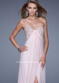 Picture of: Strapless Chiffon Dress with Embellished Back Straps in Pink, Style: 20784, Detail Picture 7