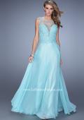 Picture of: Lace Covered Bodice Long Sleeves Prom Gown in Aqua, Style: 20785, Main Picture