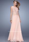 Picture of: Lace Covered Bodice Long Sleeves Prom Gown in Pink, Style: 20785, Detail Picture 2