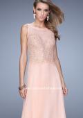Picture of: Lace Covered Bodice Long Sleeves Prom Gown in Pink, Style: 20785, Detail Picture 4