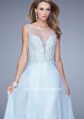Picture of: Lace Covered Bodice Long Sleeves Prom Gown in Blue, Style: 20785, Detail Picture 5