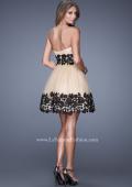 Picture of: Sweetheart Neck Tulle Cocktail Dress with Pleated Bodice in Nude, Style: 20790, Back Picture