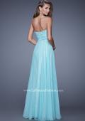 Picture of: Strapless Chiffon Prom Dress with Beaded Lace Bodice in Aqua, Style: 20798, Back Picture