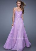 Picture of: Strapless Chiffon Prom Dress with Beaded Lace Bodice in Purple, Style: 20798, Detail Picture 4