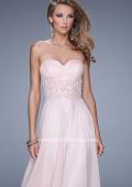 Picture of: Strapless Chiffon Dress with Sweetheart Neck and Ruching in Pink, Style: 20815, Detail Picture 5
