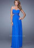 Picture of: Long Jersey Prom Dress with Beaded Lace Trim in Blue, Style: 20826, Main Picture