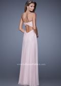 Picture of: Long Strapless Gown with Empire Waist and Pearls in Pink, Style: 20850, Back Picture