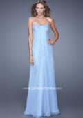 Picture of: Long Strapless Gown with Empire Waist and Pearls in Blue, Style: 20850, Detail Picture 1