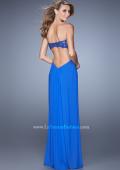 Picture of: Stretch Net Prom Gown with Beaded Lace Appliques in Blue, Style: 20851, Back Picture