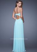 Picture of: Embellished Net Jersey Dress with Cut Outs and Side Straps in Blue, Style: 20861, Back Picture