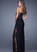 Picture of: Long Lace Corset Bodice Prom Dress with Open Back in Black, Style: 20869, Back Picture