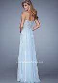 Picture of: Embellished Strapless Dress with Gathered Chiffon Skirt in Blue, Style: 20888, Back Picture