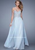 Picture of: Embellished Strapless Dress with Gathered Chiffon Skirt in Blue, Style: 20888, Detail Picture 1