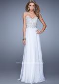 Picture of: Embellished Strapless Dress with Gathered Chiffon Skirt in White, Style: 20888, Detail Picture 2