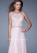 Picture of: Sheer Straps and Lace Bodice Prom Dress with Belt in Pink, Style: 20899, Detail Picture 1