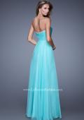 Picture of: Ruched and Beaded Long Chiffon Prom Dress in Aqua, Style: 20901, Back Picture