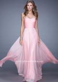 Picture of: Ruched and Beaded Long Chiffon Prom Dress in Pink, Style: 20901, Detail Picture 1