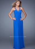 Picture of: Net Jersey Prom Dress with Sheer Beaded Straps in Blue, Style: 20903, Main Picture