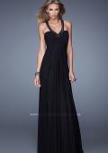 Picture of: Net Jersey Prom Dress with Sheer Beaded Straps in Black, Style: 20903, Detail Picture 4