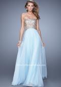 Picture of: Strapless Prom Gown with Cut Outs and Sequins in Powder Blue, Style: 20904, Detail Picture 1