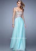 Picture of: Strapless Prom Gown with Cut Outs and Sequins in Aqua, Style: 20904, Detail Picture 2