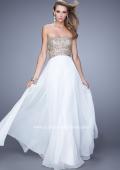 Picture of: Strapless Prom Gown with Cut Outs and Sequins in White, Style: 20904, Detail Picture 3