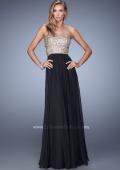 Picture of: Strapless Prom Gown with Cut Outs and Sequins in Black, Style: 20904, Detail Picture 4