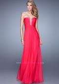Picture of: Graceful Strapless Chiffon Dress with Iridescent Stones in Red, Style: 20930, Detail Picture 2