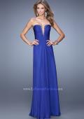 Picture of: Graceful Strapless Chiffon Dress with Iridescent Stones in Blue, Style: 20930, Detail Picture 3