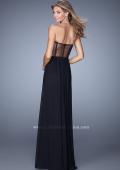 Picture of: Strapless Net Jersey Gown with stones and Sheer Back in Black, Style: 20934, Back Picture