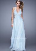 Picture of: Open Back Halter Prom Dress with V Neckline in Blue, Style: 20941, Detail Picture 1