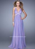 Picture of: Open Back Halter Prom Dress with V Neckline in Purple, Style: 20941, Detail Picture 2