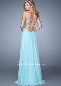 Picture of: Chiffon Prom Dress with Sweetheart Neckline and Pearls in Aqua, Style: 20952, Back Picture
