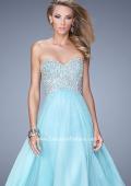 Picture of: Chiffon Prom Dress with Sweetheart Neckline and Pearls in Aqua, Style: 20952, Detail Picture 1
