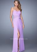 Picture of: Jersey Prom Dress with Sheer Lace Detail in Wisteria, Style: 20959, Detail Picture 2