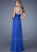 Picture of: Long Chiffon Prom Gown with Embellished Straps in Blue, Style: 20962, Back Picture