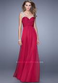 Picture of: Long Chiffon Prom Gown with Embellished Straps in Red, Style: 20962, Detail Picture 1