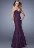 Picture of: Long Lace Mermaid Dress with Multicolored Beading in Purple, Style: 20964, Detail Picture 3