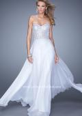 Picture of: Sequined Bodice Long Chiffon Prom Dress in White, Style: 20985, Main Picture