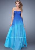 Picture of: Long Ombre Chiffon Prom Dress with Gathered Waist in Blue, Style: 20986, Main Picture