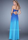 Picture of: Long Ombre Chiffon Prom Dress with Gathered Waist in Blue, Style: 20986, Back Picture