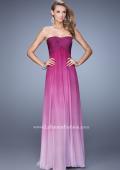Picture of: Long Ombre Chiffon Prom Dress with Gathered Waist in Pink, Style: 20986, Detail Picture 2