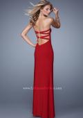 Picture of: Strapless Prom Dress with Crisscrossed Back Straps in Red, Style: 20993, Back Picture