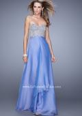 Picture of: Strapless Chiffon Gown with Tiered Skirt and Beading in Purple, Style: 20994, Detail Picture 1