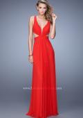 Picture of: Net Jersey Long Dress with Cutouts and Twisting in Red, Style: 21006, Detail Picture 4